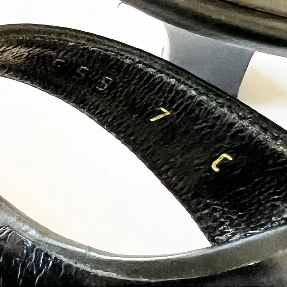 Salvatore Ferragamo Size 7C Black Leather Strappy Sandal Equestrian Hardware Y2K - Picture 4 of 14